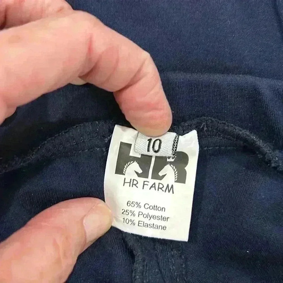 HR Farm Equestrian Riding Pants Girls SZ 10 Navy/Blue 65% Cotton,25%polyester - Picture 9 of 11